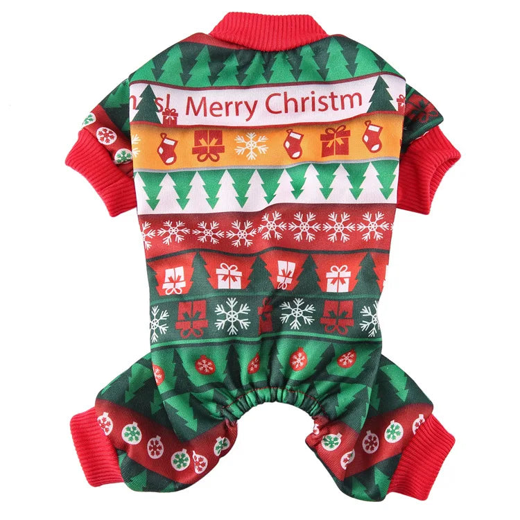 Christmas Pet Costume Reindeer Santa Snowman Dog Clothes 4 Legs Cute Puppy Outfit Festive Xmas Apparel for Small Medium Dogs