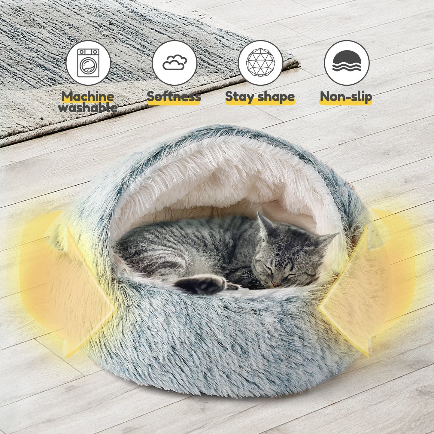 Closure Cat Beds Nest Soft Semi Enclosed Pet House Rest
