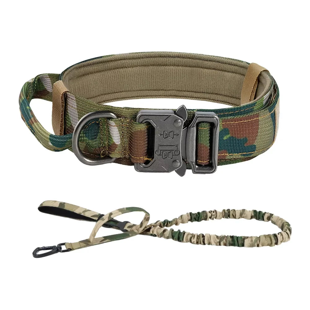 Adjustable Tactical Dog Training Collar And Leash Set Control Handle