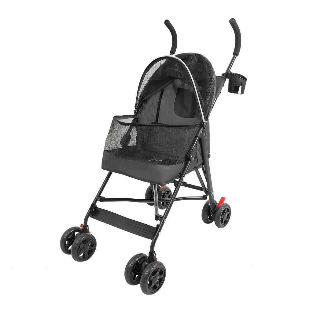 Pet Stroller Dogs And Cats Lightweight Foldable With 360 Wheels