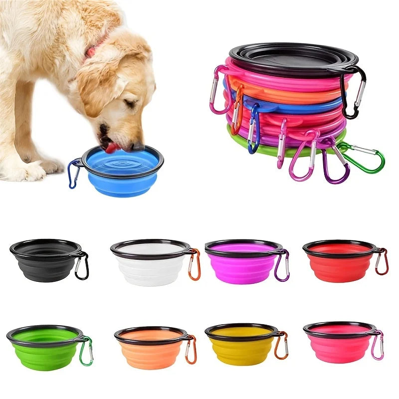 Portable Pet Food Bowl Collapsible Silicone TPR Travel Water Bowl