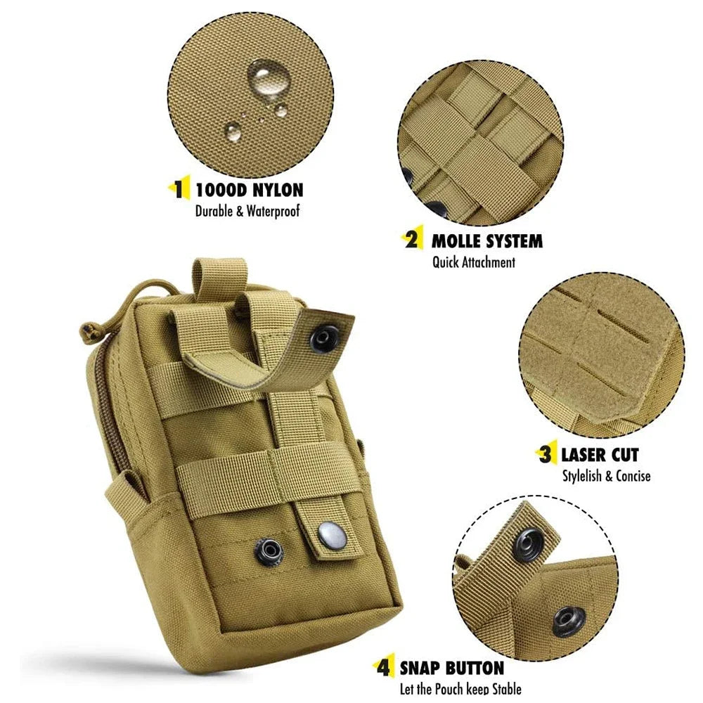 Dog Tactical Harness Pouch Set Military Molle Training Gear