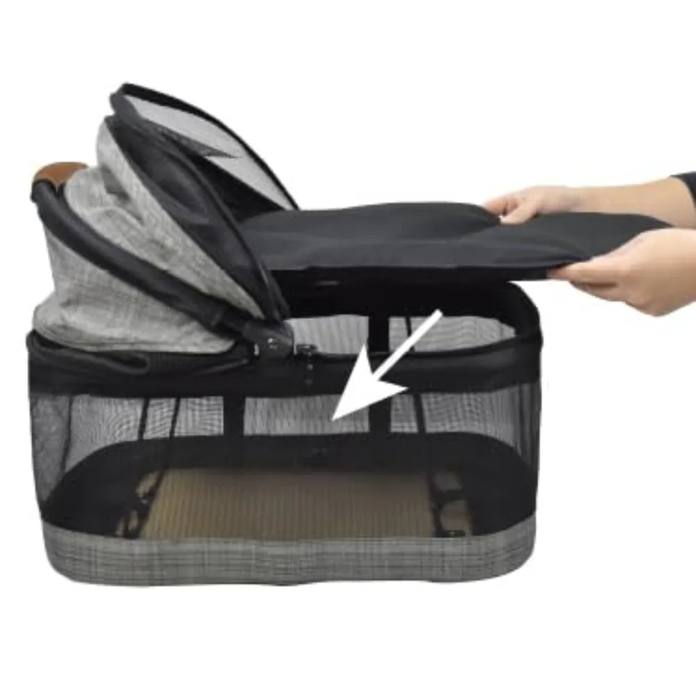 Fashion 3 In 1 Dog Cat Stroller With Detachable Carrier