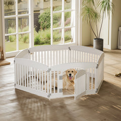 JHK Plastic Dog Playpen 6-Panel Expandable Fence For Medium Dogs