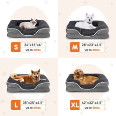 JHK Orthopedic Dog Bed Memory Foam Pet Bed for Small Dogs & Cats with Washable Removable Cover Non-Slip Base Waterproof Liner