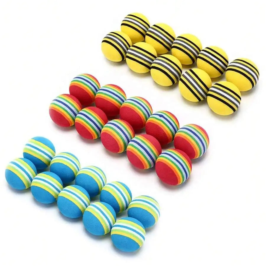 Rainbow Striped Soft EVA Foam Cat Toy Balls For Cats