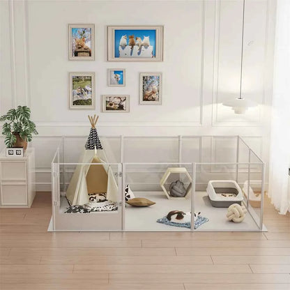 Extra Large 10 Panels Sleek Acrylic Dog Playpen Fence Pet Enclosure Fertility Cage Pet Whelping Box Playground