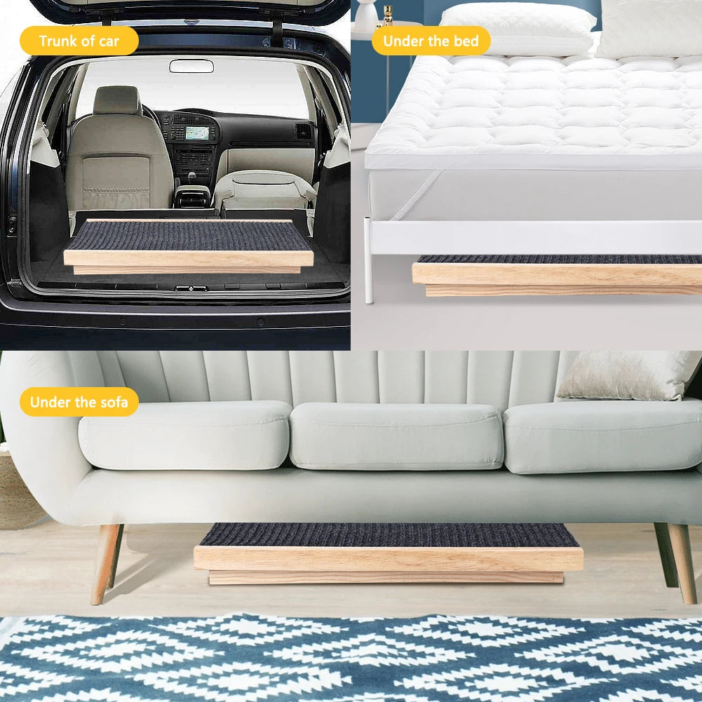 TWISTER.CK Pine Wood Dog Ramp Ladder Folding Non Slip