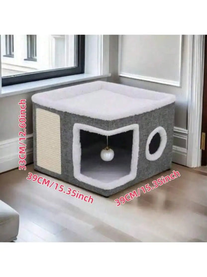 Luxurious Multi Story Cat House With 2Level Beds And Sofa