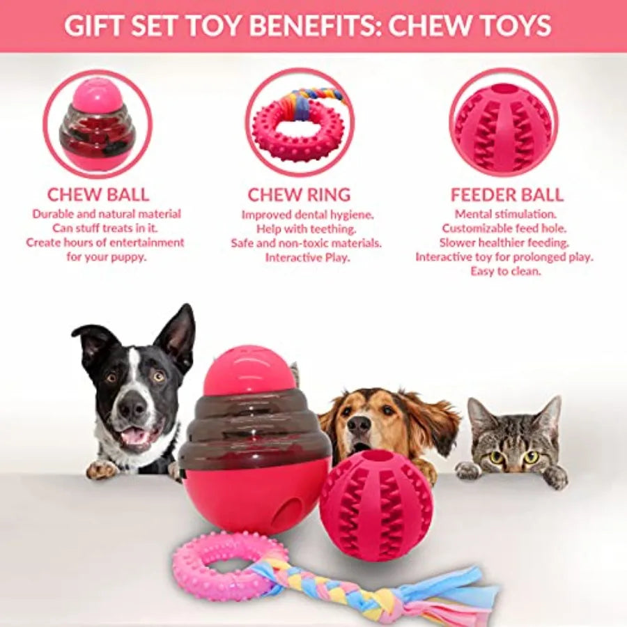 YAO HUI HUANG Puppy Chew Toy Set With Squeaky Teethers