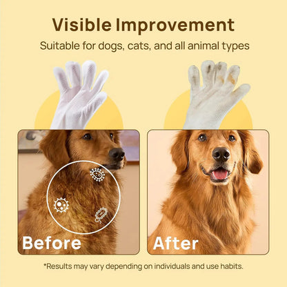 Pet Grooming Glove Wipes For Dogs And Cats Hypoallergenic Hydrating Fur