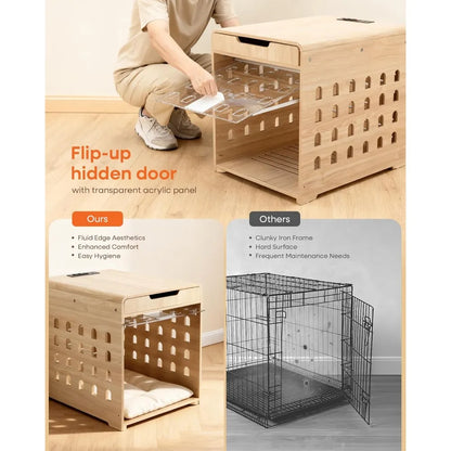 Modern Dog Crate Furniture Charging Station For Small Medium Dogs