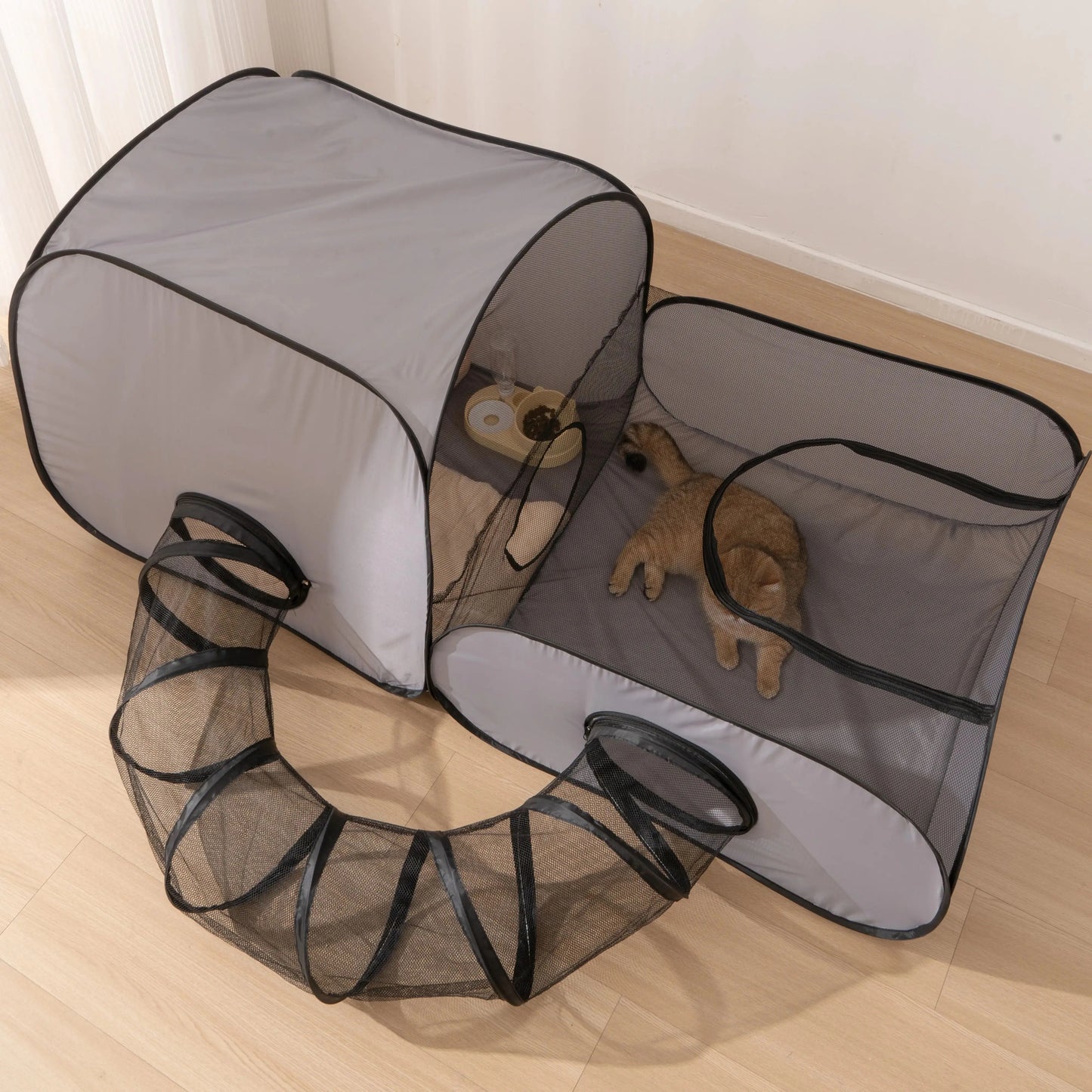 Foldable Oxford Fabric Cat And Dog Nest Bed With Tunnel