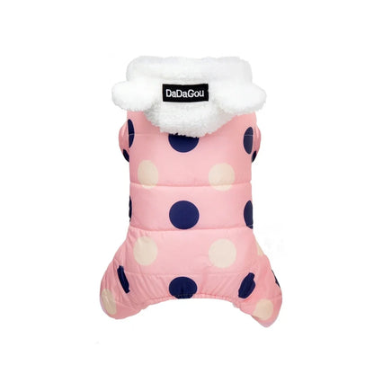 Winter Pet Hoodies Coat Cotton Clothes Dot Sweatshirt Super Warm Jumpsuit For Puppy Small Dogs Chihuahua Doggie Jacket Jumpsuit