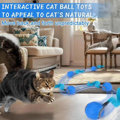 Interactive Cat Toy Ball - Automatic Interactive Cat Toys for Indoor Cats with 3 Tails, 2 Speeds Rechargeable Cat Enrichment Toy
