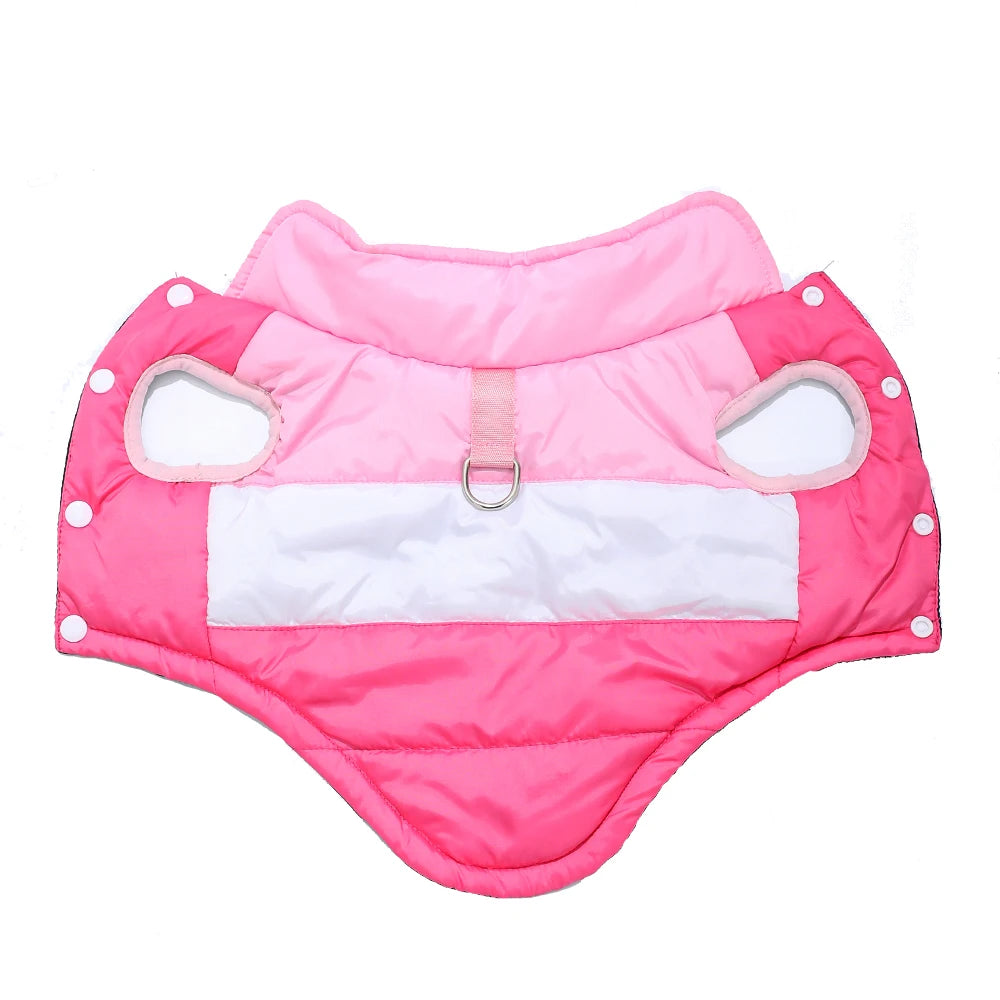 Winter Windproof Dog Coat With D-Ring Waterproof Pet Apparel