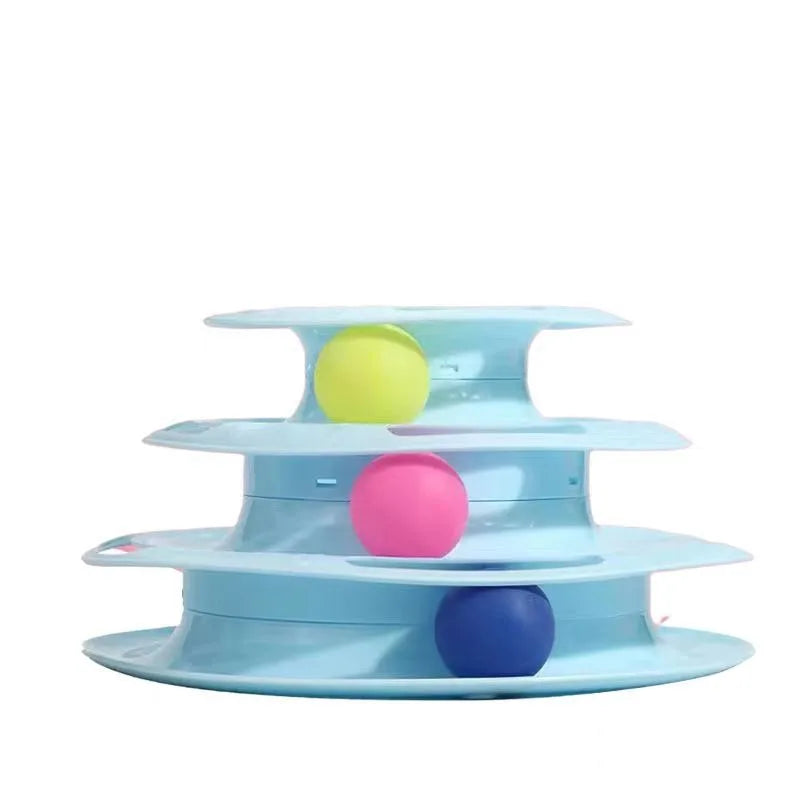 Cat Turntable Toy Plastic Multi Layer Teaser Relieves Boredom