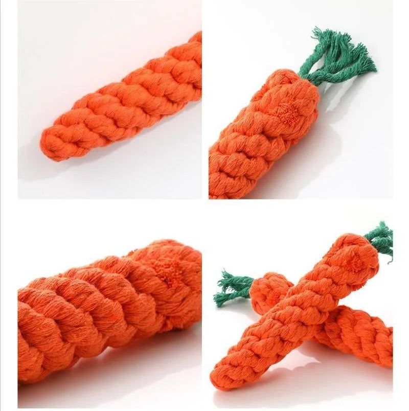Carrot Knot Toy For Dogs Cats Premium Cotton Rope Chew