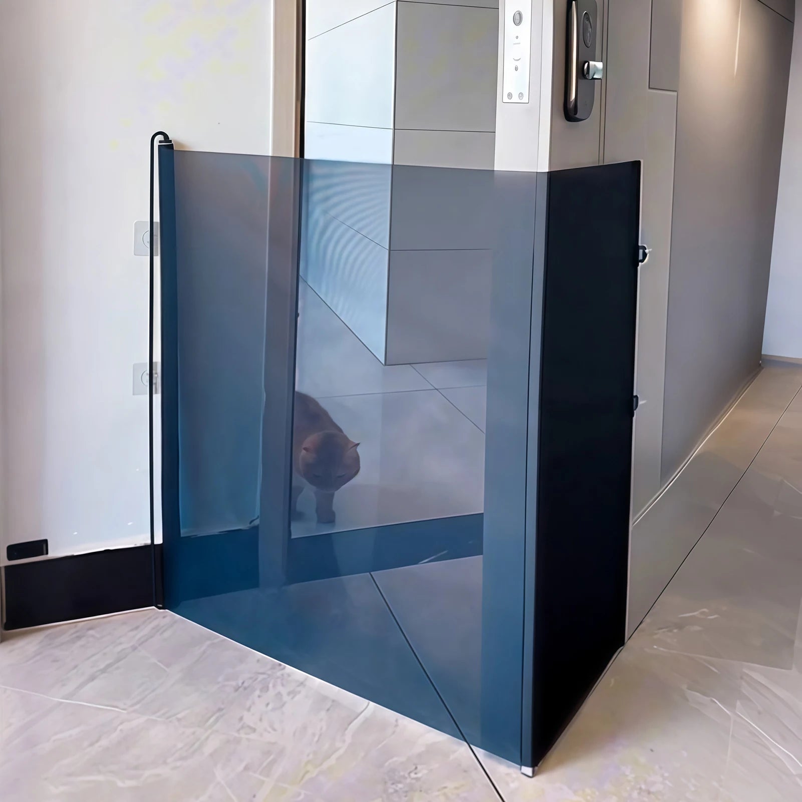 Expandable Automatic Dog Fence Gate Mesh Anti Jump Barrier Pets