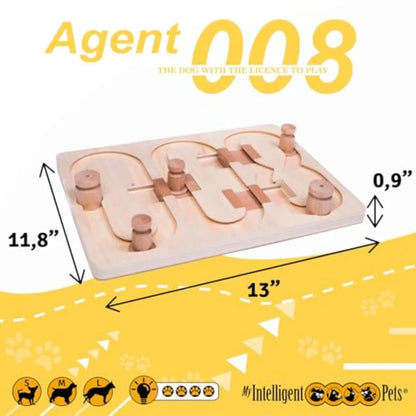 YAO HUI HUANG Agent 008 Interactive Wooden Puzzle Toy for Dogs