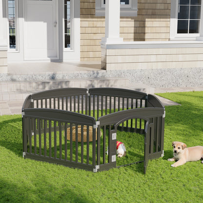 JHK Plastic Dog Playpen 6-Panel Expandable Fence For Medium Dogs