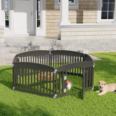 JHK Plastic Dog Playpen 6-Panel Expandable Fence For Medium Dogs
