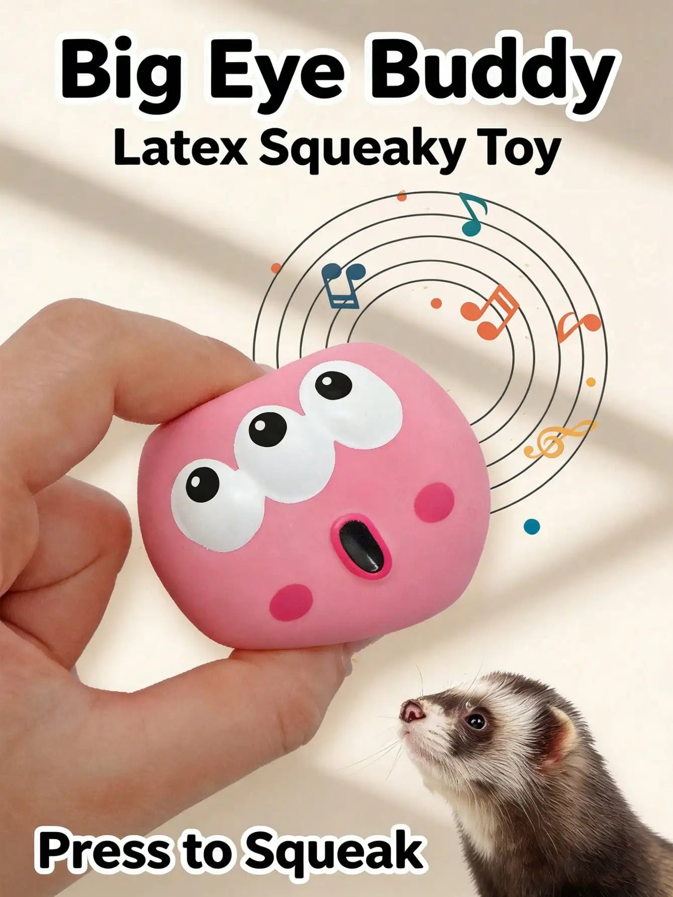 Squeaky Dog Toy With Big Eyes Durable Rubber Dental Ball