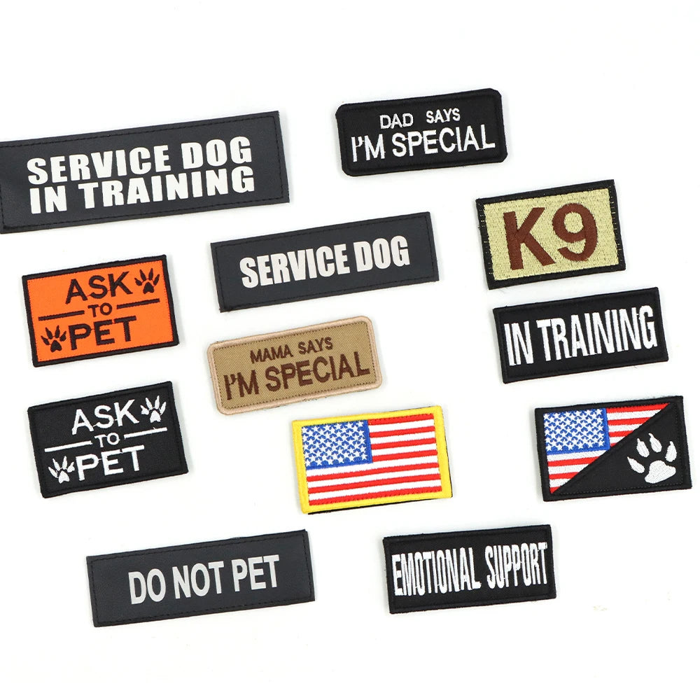 PETRAVELCN Tactical Dog Patch Bundle 12 Patches For ID Tags