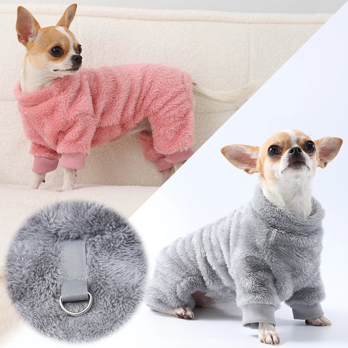Winter Warm Flannel Dog Jumpsuit for Pets Cozy Comfort