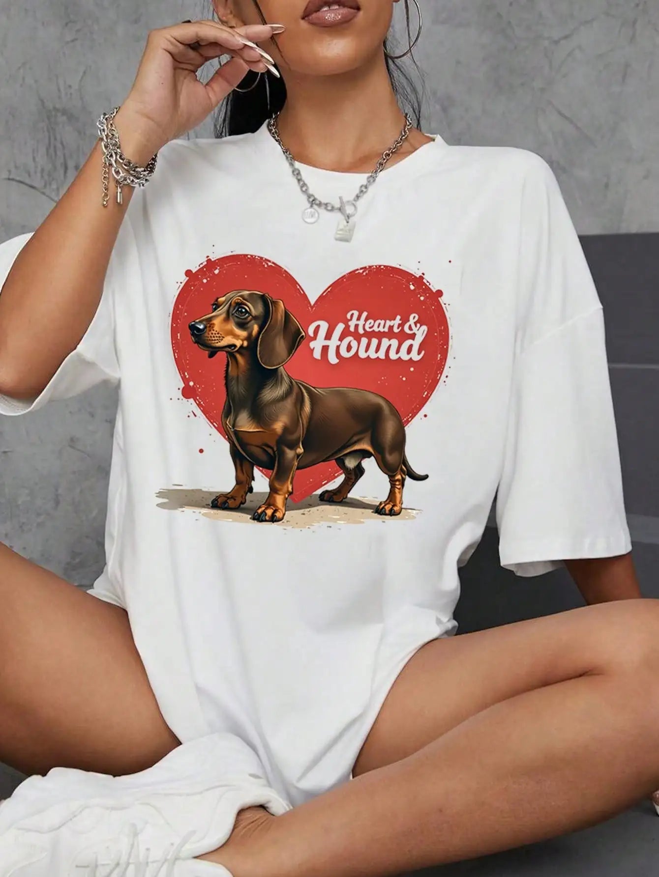 Pet Harmony Supplies Womens Heart And Hound Graphic Tee