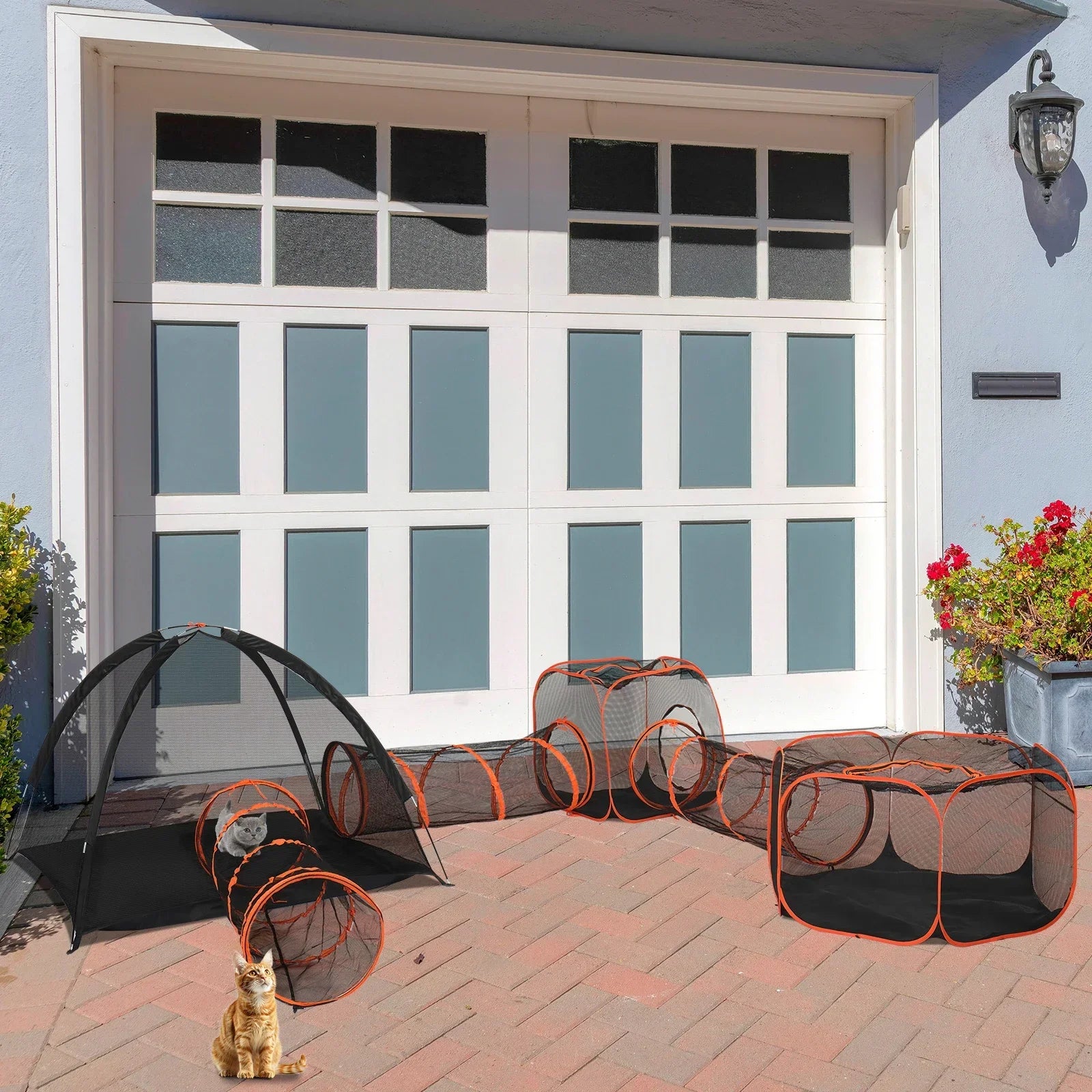 Outdoor Cat Enclosures Portable Play Tent With Tunnels