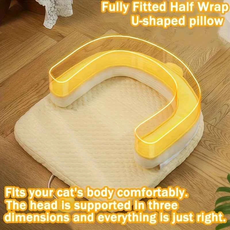 Summer Cooling Cat Bed - Self-Cooling Pet Mat, Breathable Dog Mattress, Ice Gel Cooling Pad for Cats and Dogs, Plush Bell-Shaped Soft U-Shaped Nest, Elevated Cooling Bed for Indoor Pets
