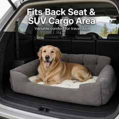 Pet Car Seat, Portable Dog Booster Seat with Safety Leash & Storage Pockets, Waterproof Travel Cat Bed for Small/Medium/Large Dogs