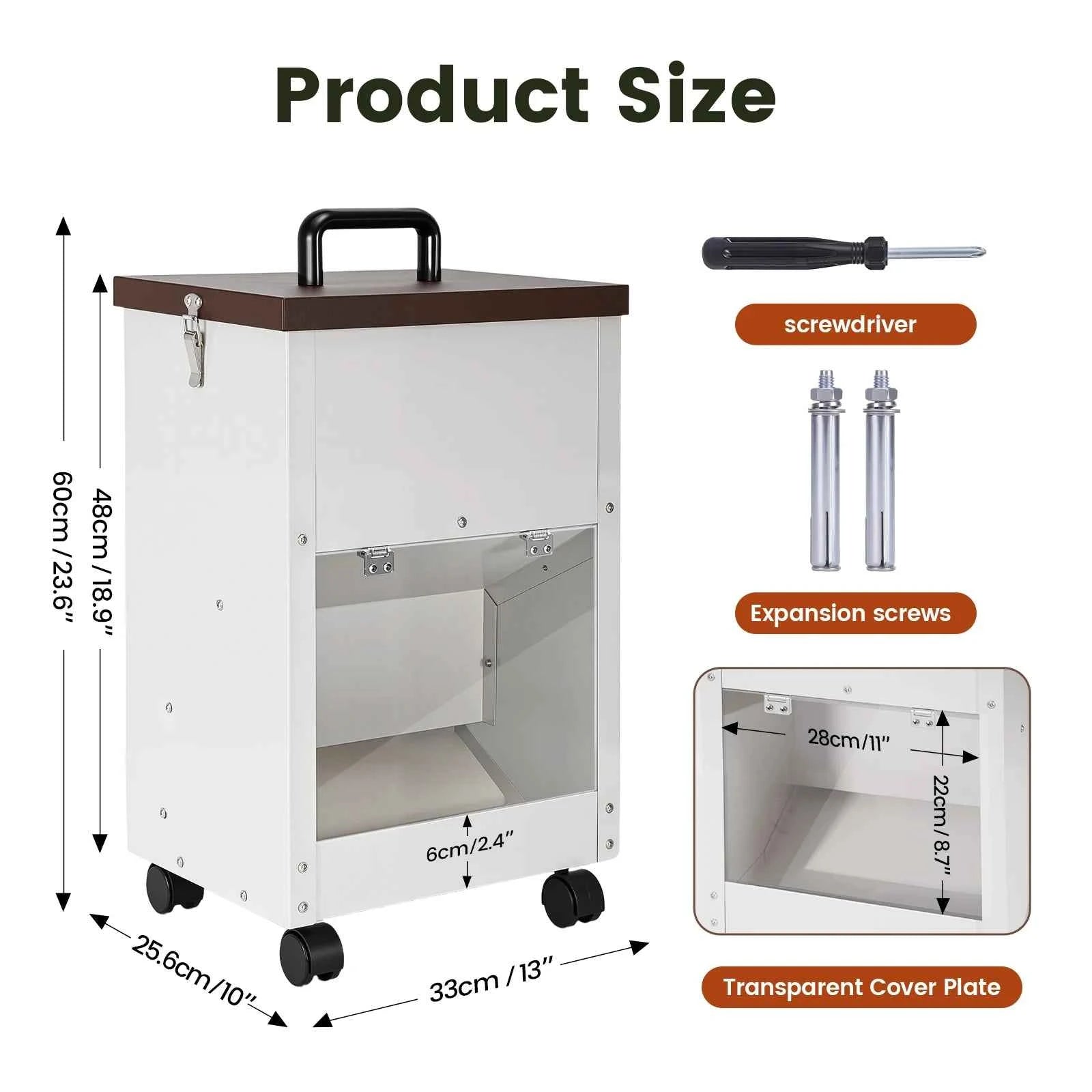30LBS Large Capacity Automatic Pet Dog Feeding Dispenser Food Trough with Wheels