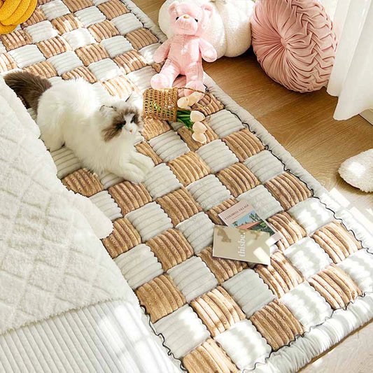 Petravelcn Dog Bed Mat Plaid Cover For Dogs Washable