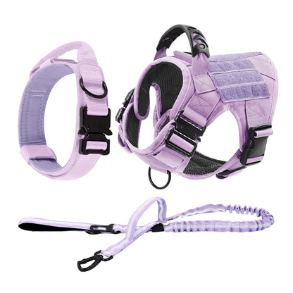 Military Camouflage Dog Harness With Adjustable Leash