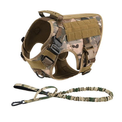 PETRAVEL Tactical Dog Harness Leash Molle Pouches For German Shepherds