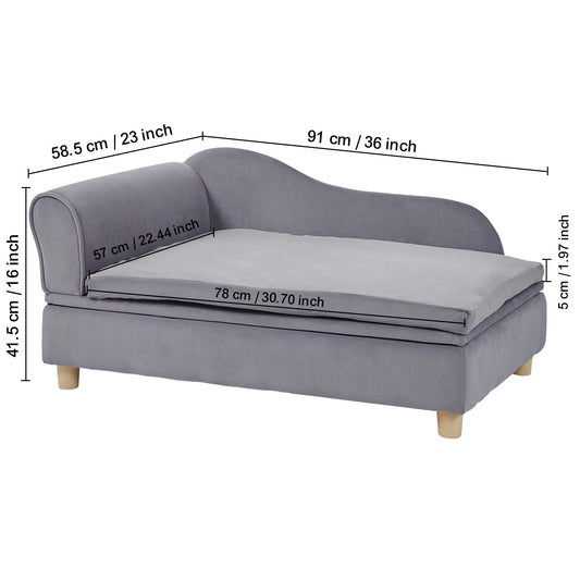 SucceBuy Velvet Pet Sofa for Dogs and Cats Living Room