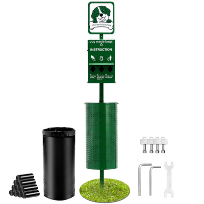 Dog Waste Station With Hand Wash Bottle Bag Dispenser Outdoor
