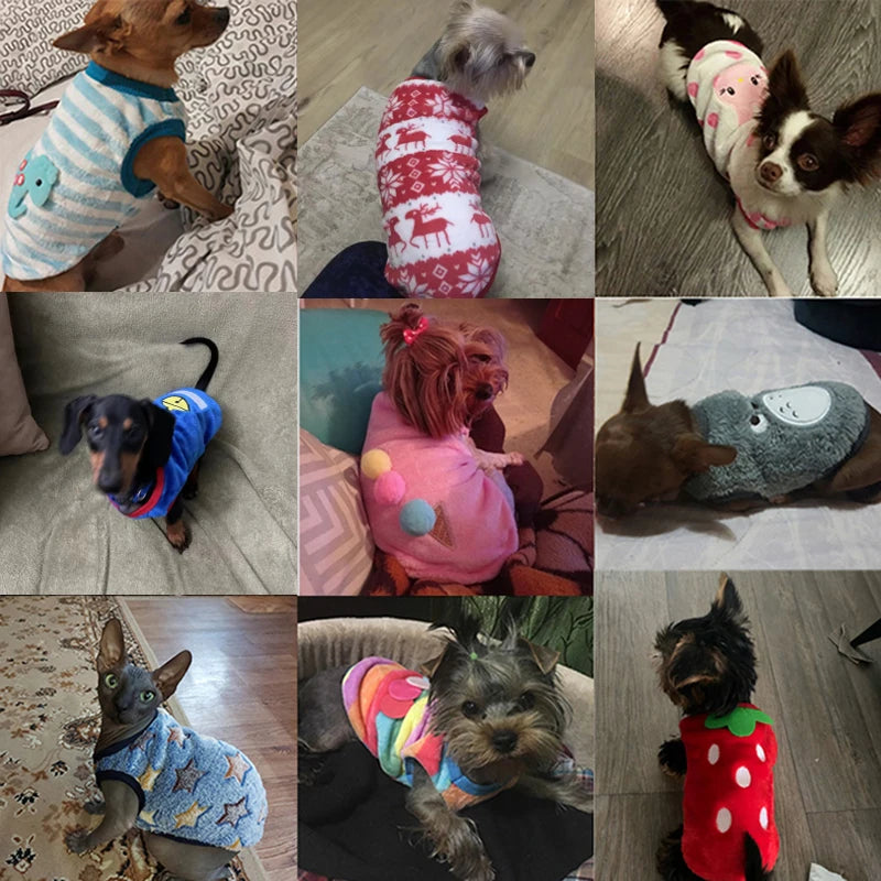 Kajipet Soft Flannel Dog Winter Vest Warm Puppy Cat Jacket