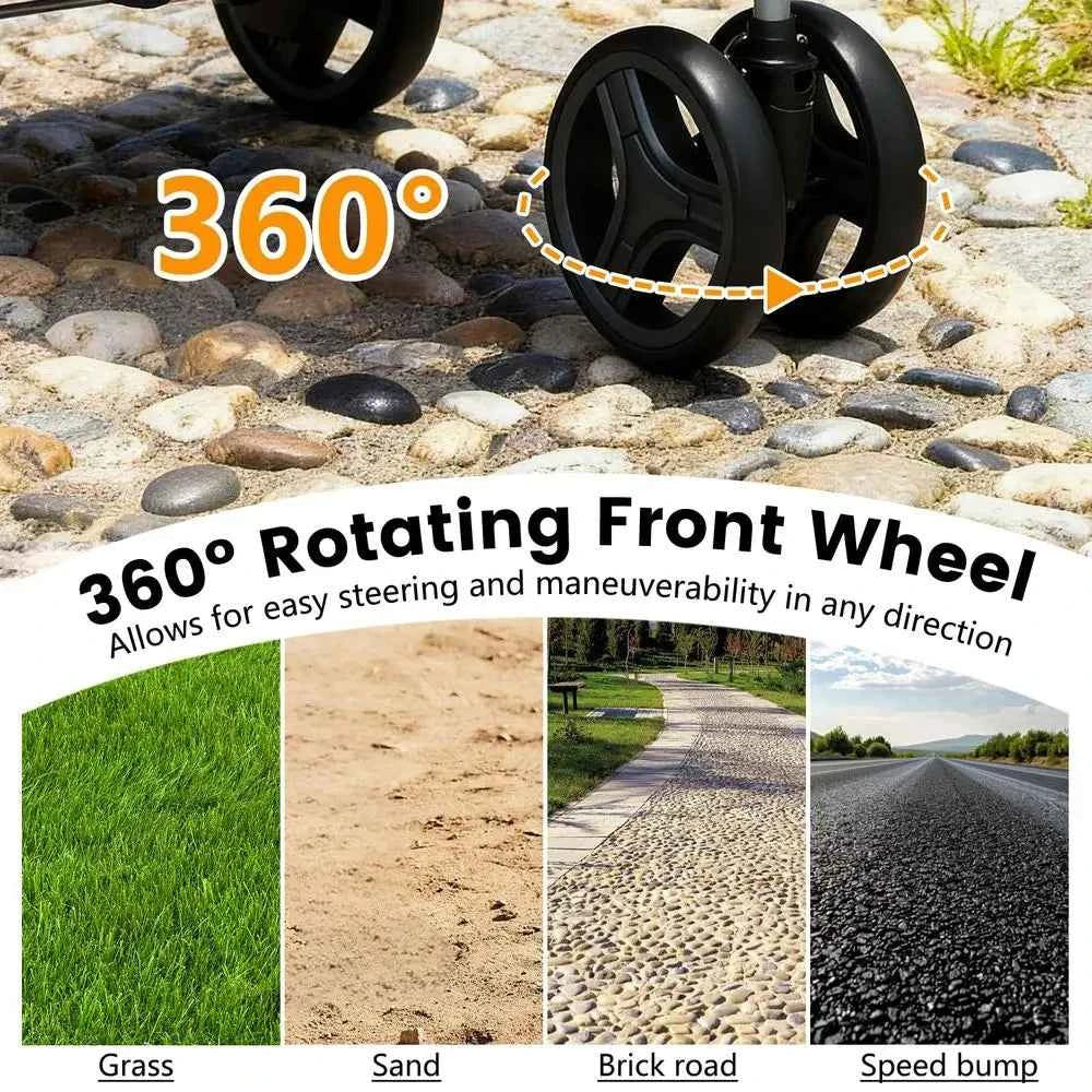 3 Wheels Pet Stroller Dog Cat Cage Jogger Stroller or Medium Small Dogs Cats olding Travel Carrier with Cup Holder, Waterproo De