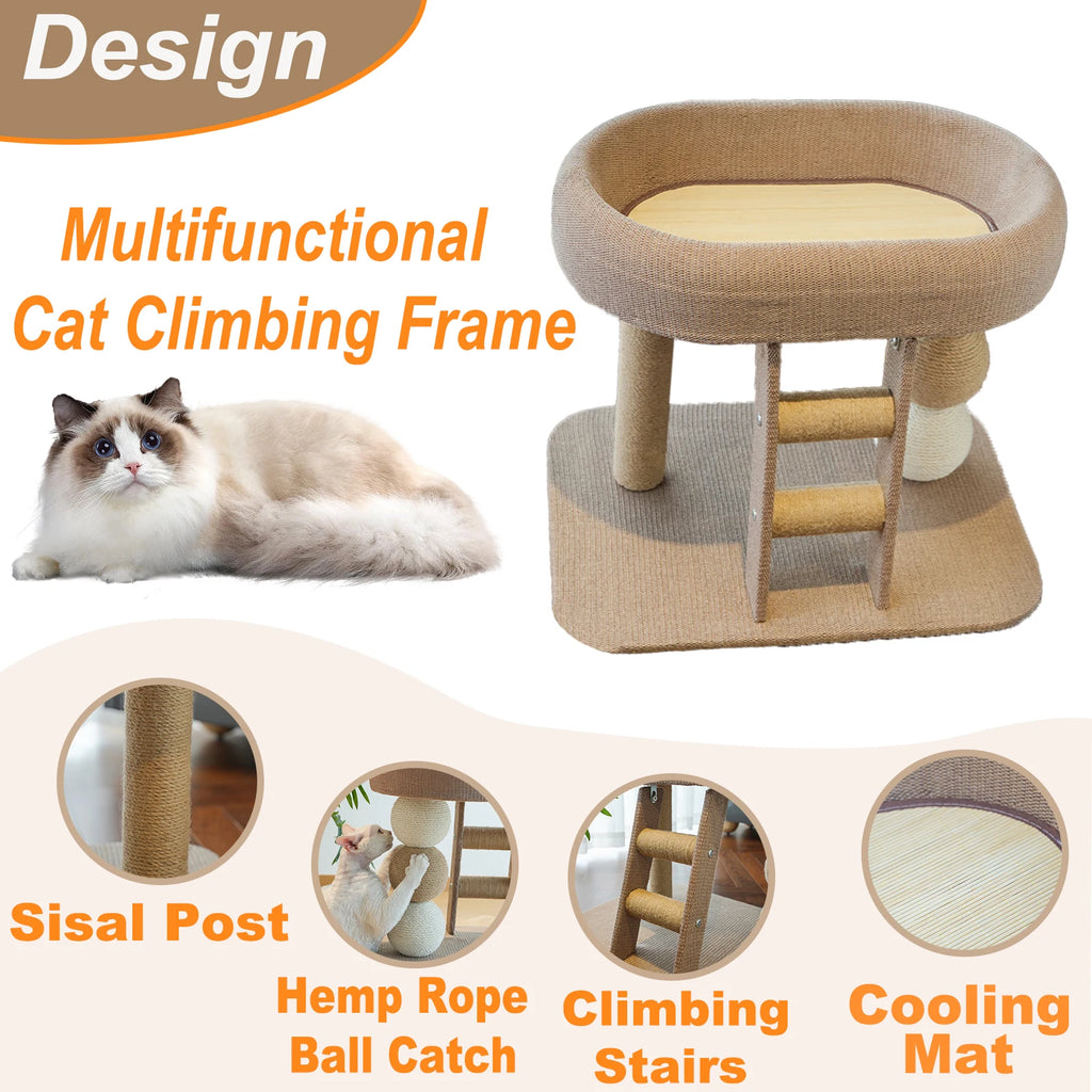 Guangdong Indoor Cat Frame With Tower Bed And Sisal Ball
