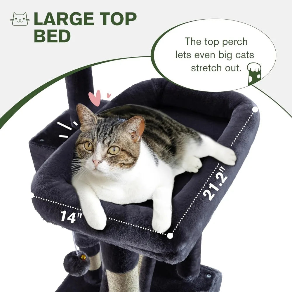 DAFIFY Multi Level Cat Tree Tower for Indoor Cats Sisal