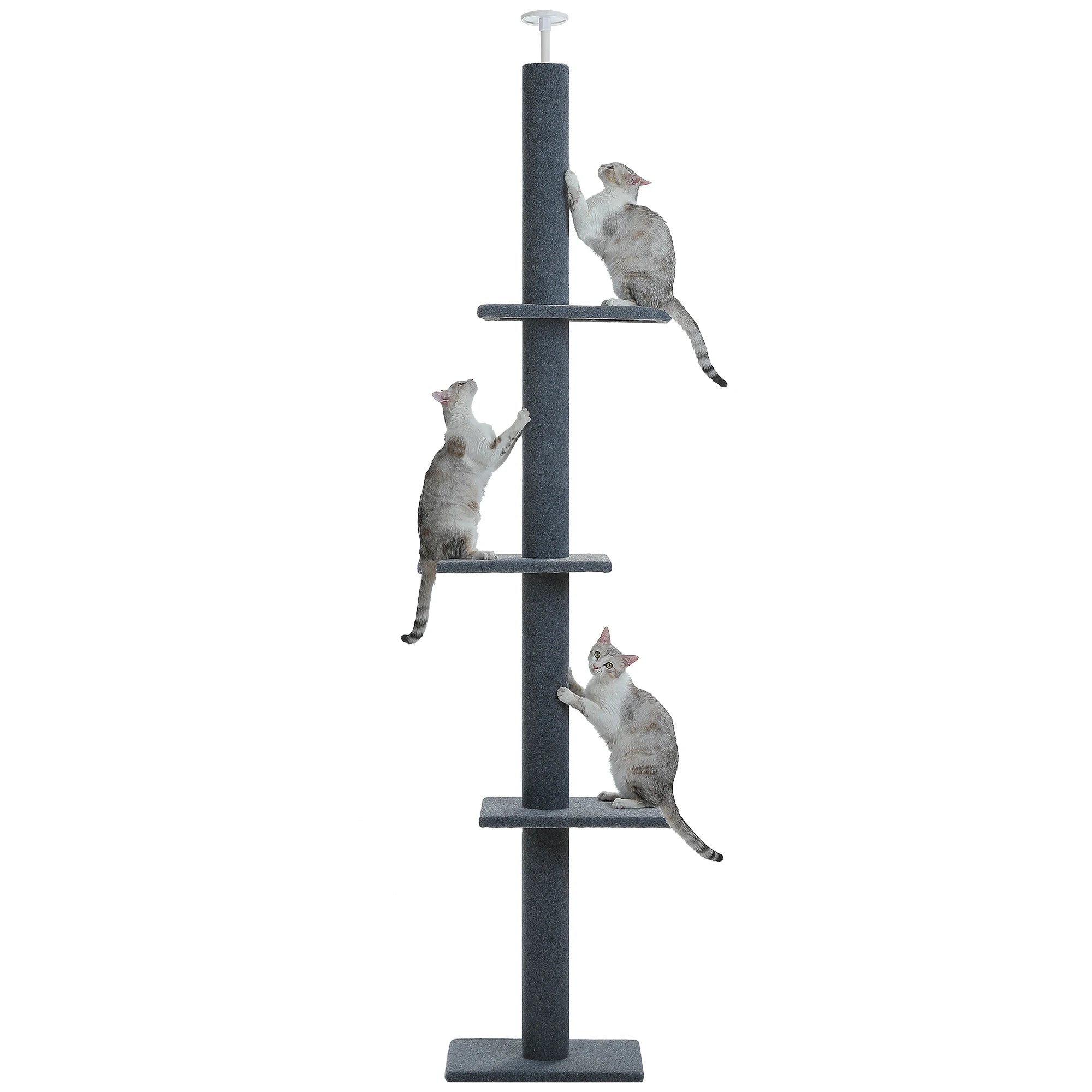 PEQULTICN Adjustable Height Cat Tree Indoor Ceiling Tower