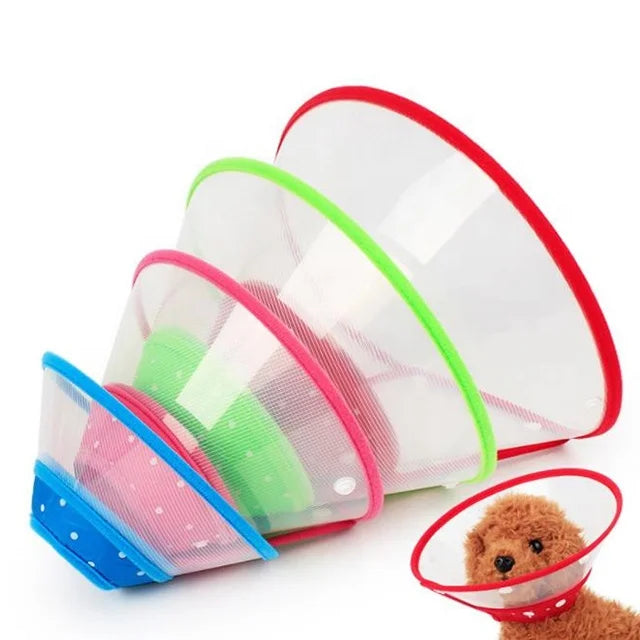 Closure Adjustable Pet Cone Collar For Dogs And Cats Recovery
