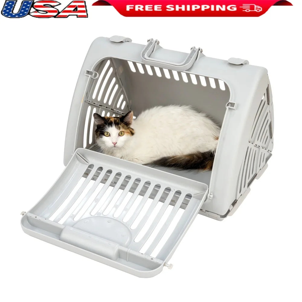 Pet Harmony Supplies Foldable Cat Carrier Portable Crate