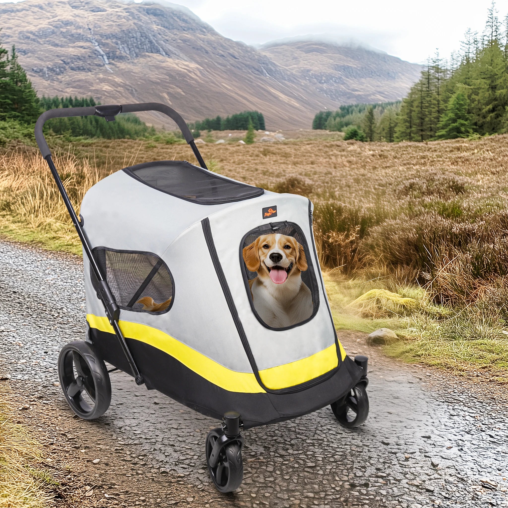 Portable Dog Stroller for Small Medium Dog Dual Entry Pet Stroller All Terrain Wagon Cart