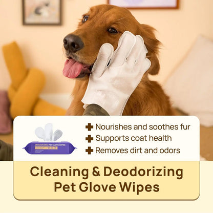 Pet Grooming Glove Wipes For Dogs And Cats Hypoallergenic Hydrating Fur