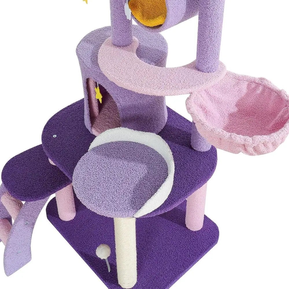Indoor Cat Tree With Scratching Post Hammock And Condo