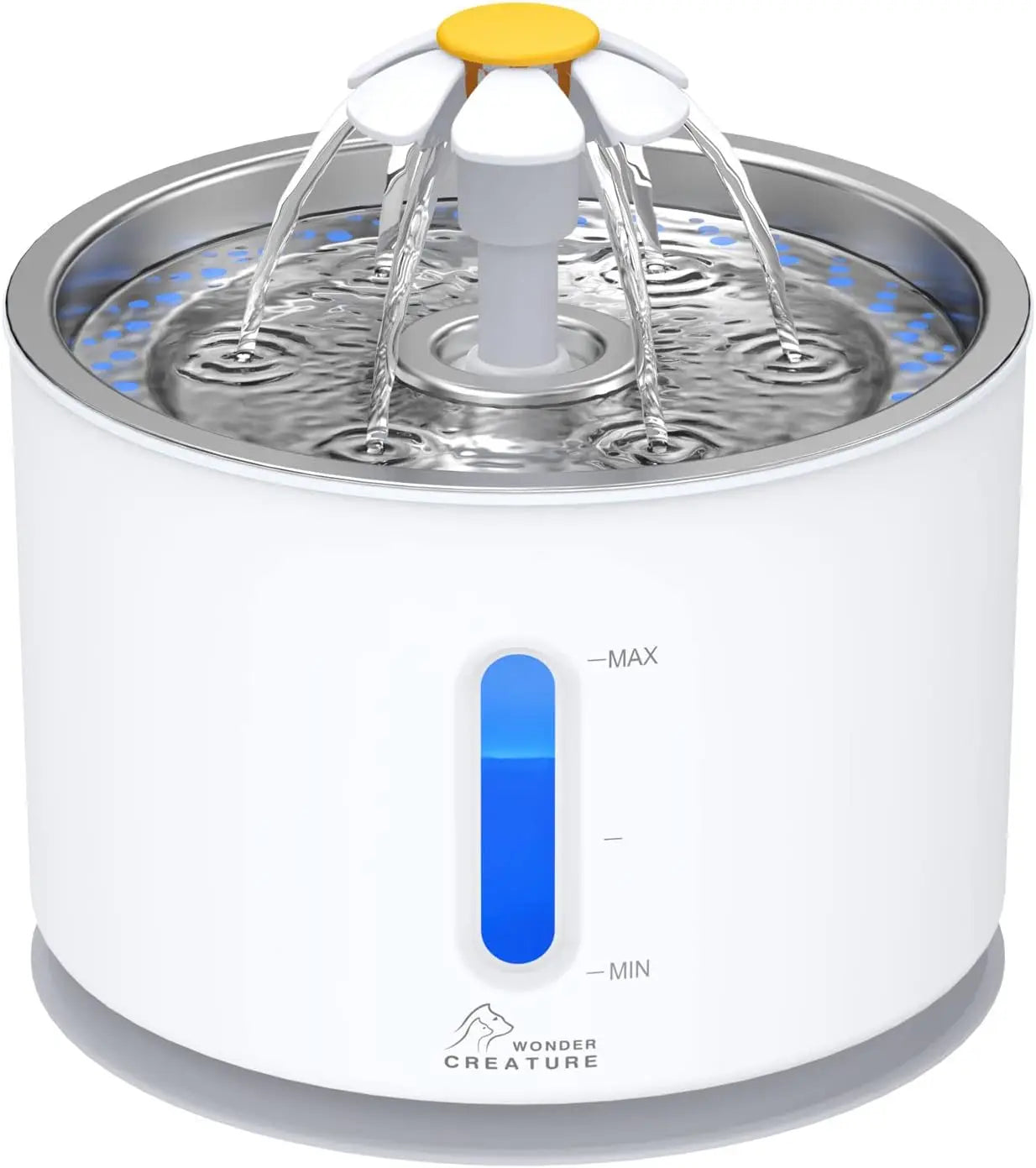 Automatic Pet Water Fountain With LED Light And Stainless Lid